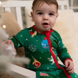 Xmas Morning Christmas Bamboo Baby Sleepsuit